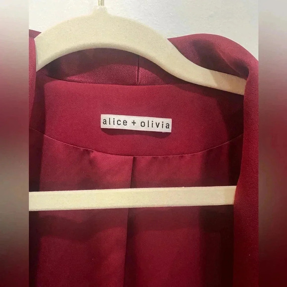 Alice + Olivia Red Satin Jacket Blazer Size M - Picture 4 of 15
